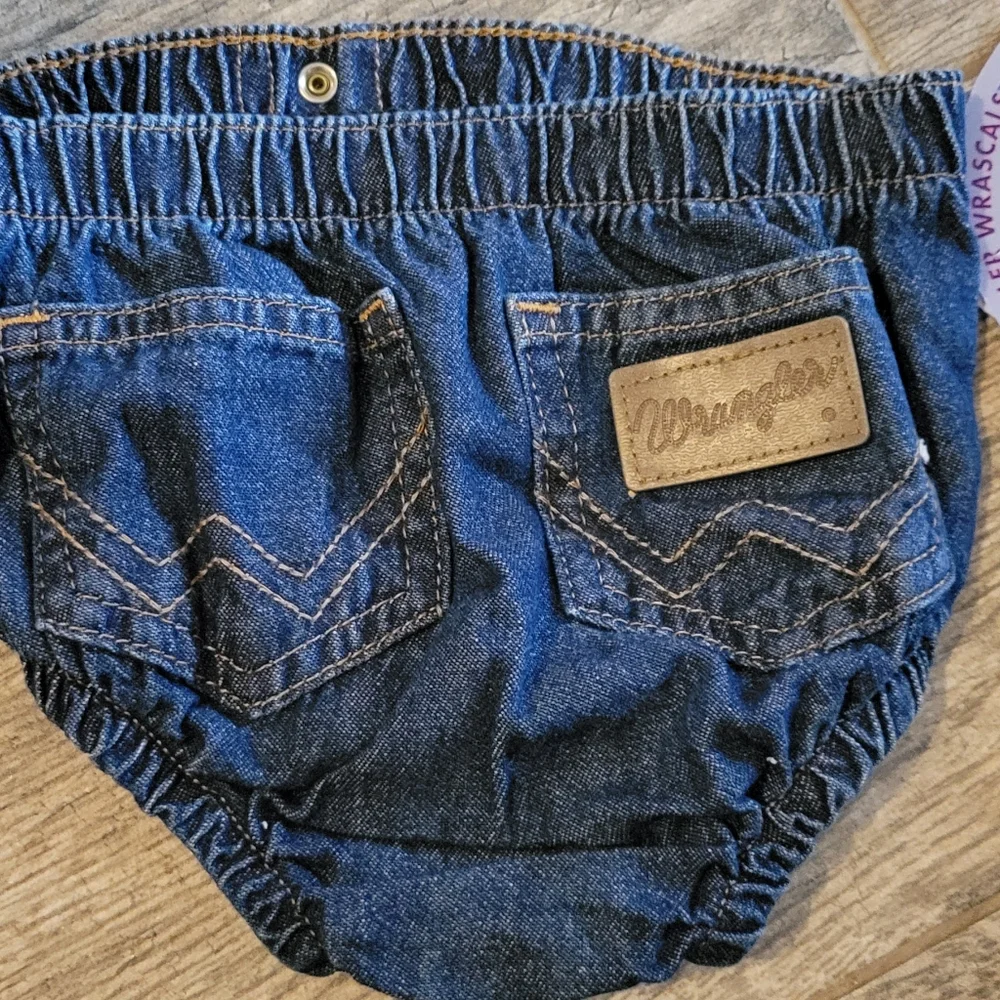 Wrangler Wrascals Denim Diaper Cover Baby 12 month NWT